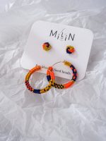 סלנה עגילי חישוק עם חרוזים יפניים (009)